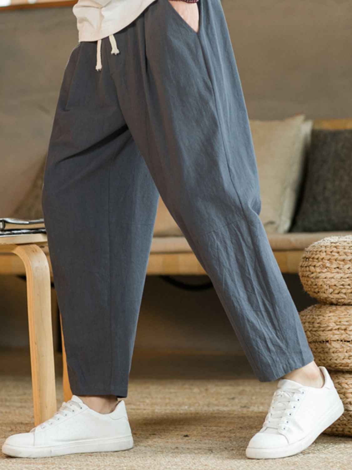 Plus Size Drawstring Pants with Pockets - Damned Threads